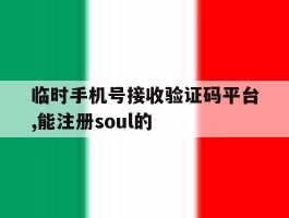 临时手机号接收验证码平台,能注册soul的的简单介绍