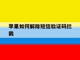 苹果如何解除短信验证码拦截