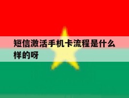 短信激活手机卡流程是什么样的呀