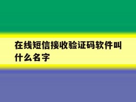 在线短信接收验证码软件叫什么名字