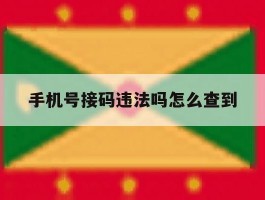 手机号接码违法吗怎么查到