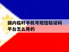 国内临时手机号短信验证码平台怎么用的