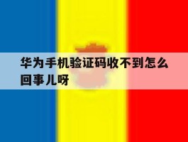 华为手机验证码收不到怎么回事儿呀