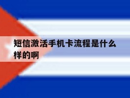 短信激活手机卡流程是什么样的啊
