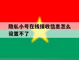隐私小号在线接收信息怎么设置不了