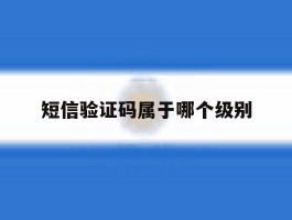 短信验证码属于哪个级别