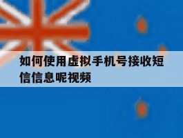 如何使用虚拟手机号接收短信信息呢视频