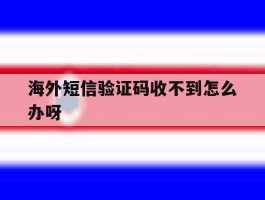 海外短信验证码收不到怎么办呀