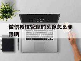 微信授权管理的头像怎么删除啊