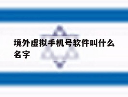 境外虚拟手机号软件叫什么名字