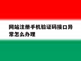 网站注册手机验证码接口异常怎么办理