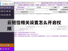 关于云短信相关设置怎么开启权限的信息