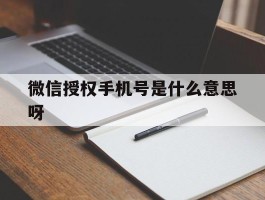 微信授权手机号是什么意思呀