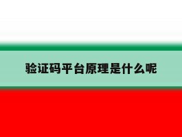 验证码平台原理是什么呢