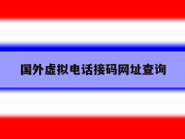 国外虚拟电话接码网址查询