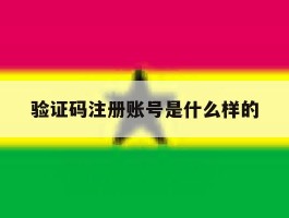 验证码注册账号是什么样的