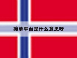 接单平台是什么意思呀