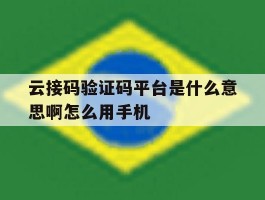 云接码验证码平台是什么意思啊怎么用手机