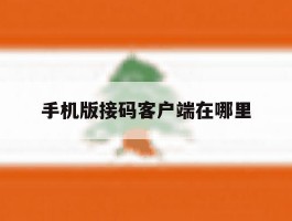 手机版接码客户端在哪里