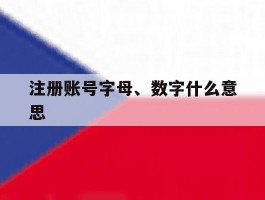 注册账号字母、数字什么意思