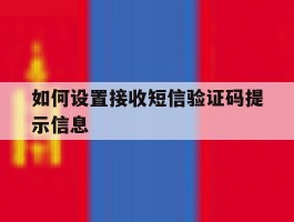 如何设置接收短信验证码提示信息
