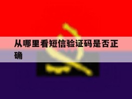 从哪里看短信验证码是否正确