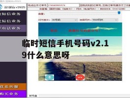 临时短信手机号码v2.19什么意思呀