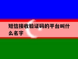 短信接收验证码的平台叫什么名字