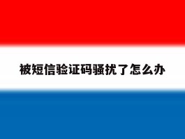 被短信验证码骚扰了怎么办