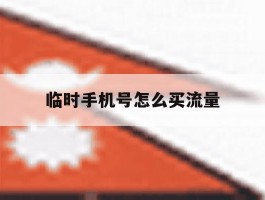 临时手机号怎么买流量
