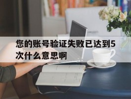 您的账号验证失败已达到5次什么意思啊