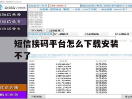 短信接码平台怎么下载安装不了