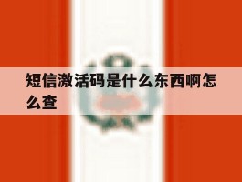 短信激活码是什么东西啊怎么查