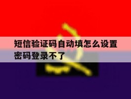 关于短信验证码自动填怎么设置密码登录不了的信息