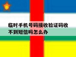 临时手机号码接收验证码收不到短信吗怎么办