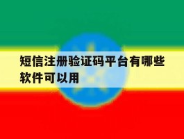 短信注册验证码平台有哪些软件可以用