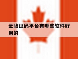 云验证码平台有哪些软件好用的
