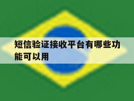 短信验证接收平台有哪些功能可以用