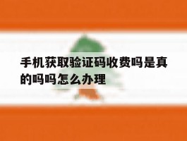 关于手机获取验证码收费吗是真的吗吗怎么办理的信息