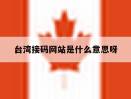 台湾接码网站是什么意思呀