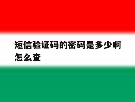 短信验证码的密码是多少啊怎么查