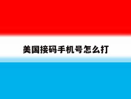 美国接码手机号怎么打