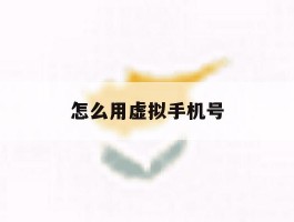 怎么用虚拟手机号