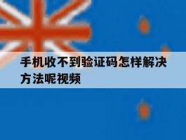 手机收不到验证码怎样解决方法呢视频