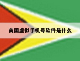 美国虚拟手机号软件是什么
