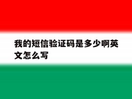 我的短信验证码是多少啊英文怎么写