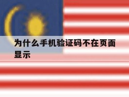 为什么手机验证码不在页面显示