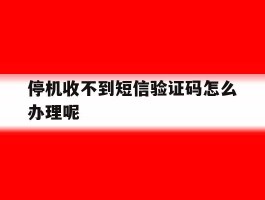 停机收不到短信验证码怎么办理呢