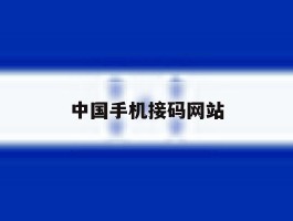 中国手机接码网站