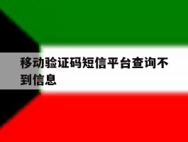 移动验证码短信平台查询不到信息